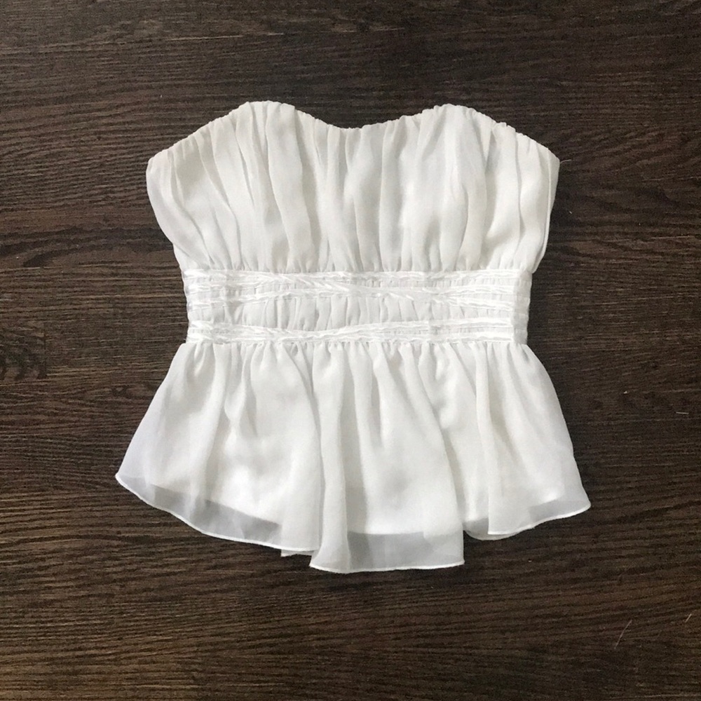 White Elegant Tube Top